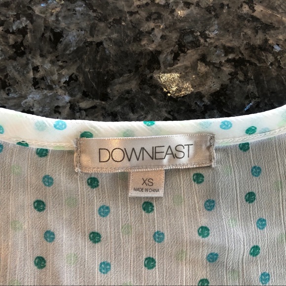 DownEast Striped Top with Sheer Polka Dot Back - Picture 4 of 7